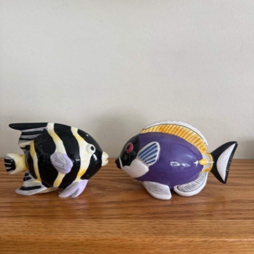 Vintage Sakura China CORAL REEF Fish Salt & Pepper Shakers